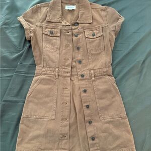 PacSun Tan Button-Up Dress